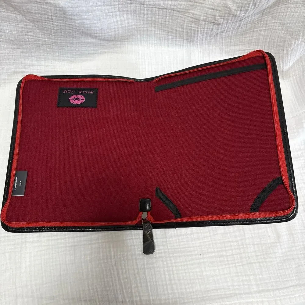 Betsey Johnson Ipad Portfolio Red/Black Tablet Cover